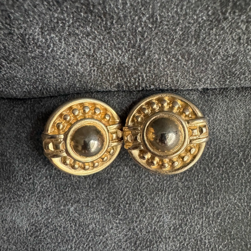 Elegant Givenchy Gold and Black Earrings